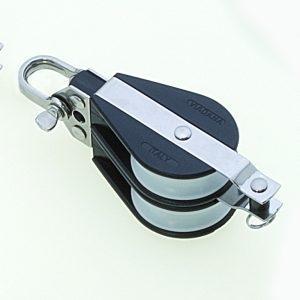 Extra sterk kogelgelagerd 2-schijfs blok met hondsvot voor Ø10mm