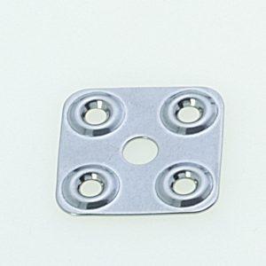 RVS bevestigingsplaatje vierkant 40 X 40 mm met 5 gaten