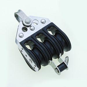 Kogelgelagerd 3-schijfs blok met hondsvot Ø 8 mm