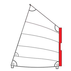 Zeil voor les-Optimist reefbaar