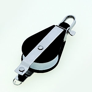 Extra sterk Delrin® blok met hondsvot universeel voor lijn Ø 10 mm