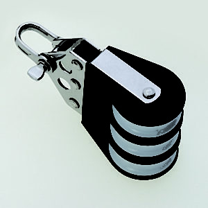 3-schijfs blok met RVS kogellagers voor Ø 8 mm