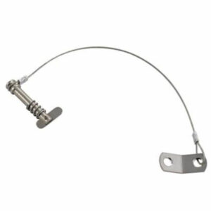RVS borstbout Ø 6 mm met dropnose snelsluiting en borgkabel