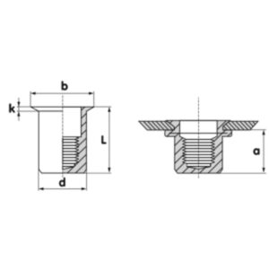RVS A4 verzonken blindklink&shy;moeren